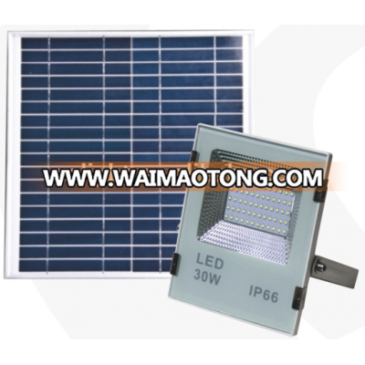 Competitive price outdoor smd ip66 30w solar powered flood light with solar panels