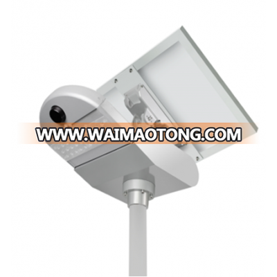 outdoor IP65 waterproof microwave light control all in one solar led street light with solar panel integrated